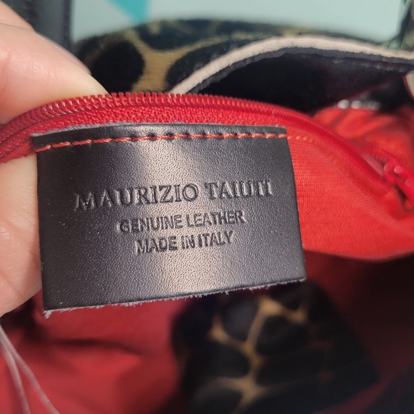 Maurizio Taiuti Pony hair Animal Print hand bag Made in Italy NWT - Picture 4 of 5